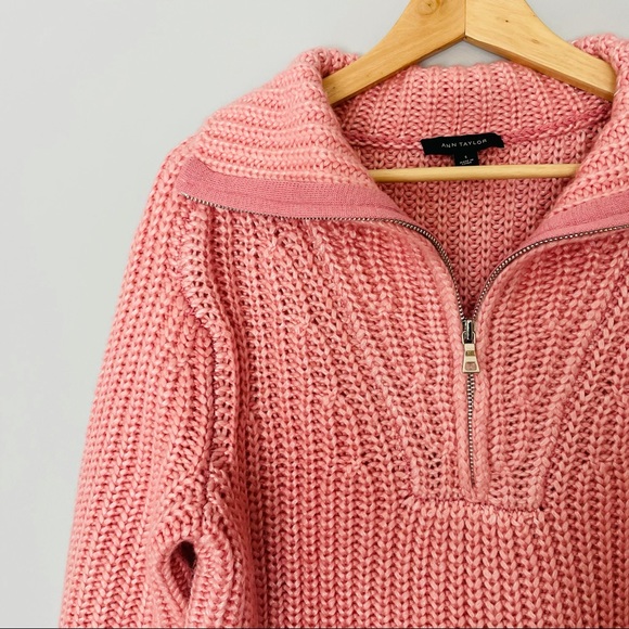 Ann Taylor 1/4 Zip Long Sleeve Knit Sweater 🌿 - Picture 3 of 7